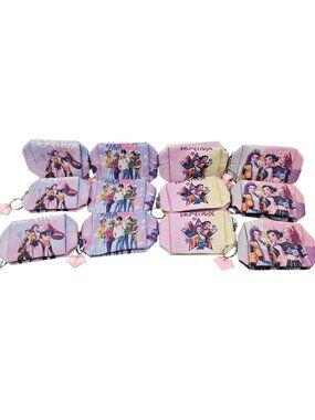 Kpop Demon Hunter Coin Purse Set of 12 Heart Charm Pastel Change Pouch NWOT